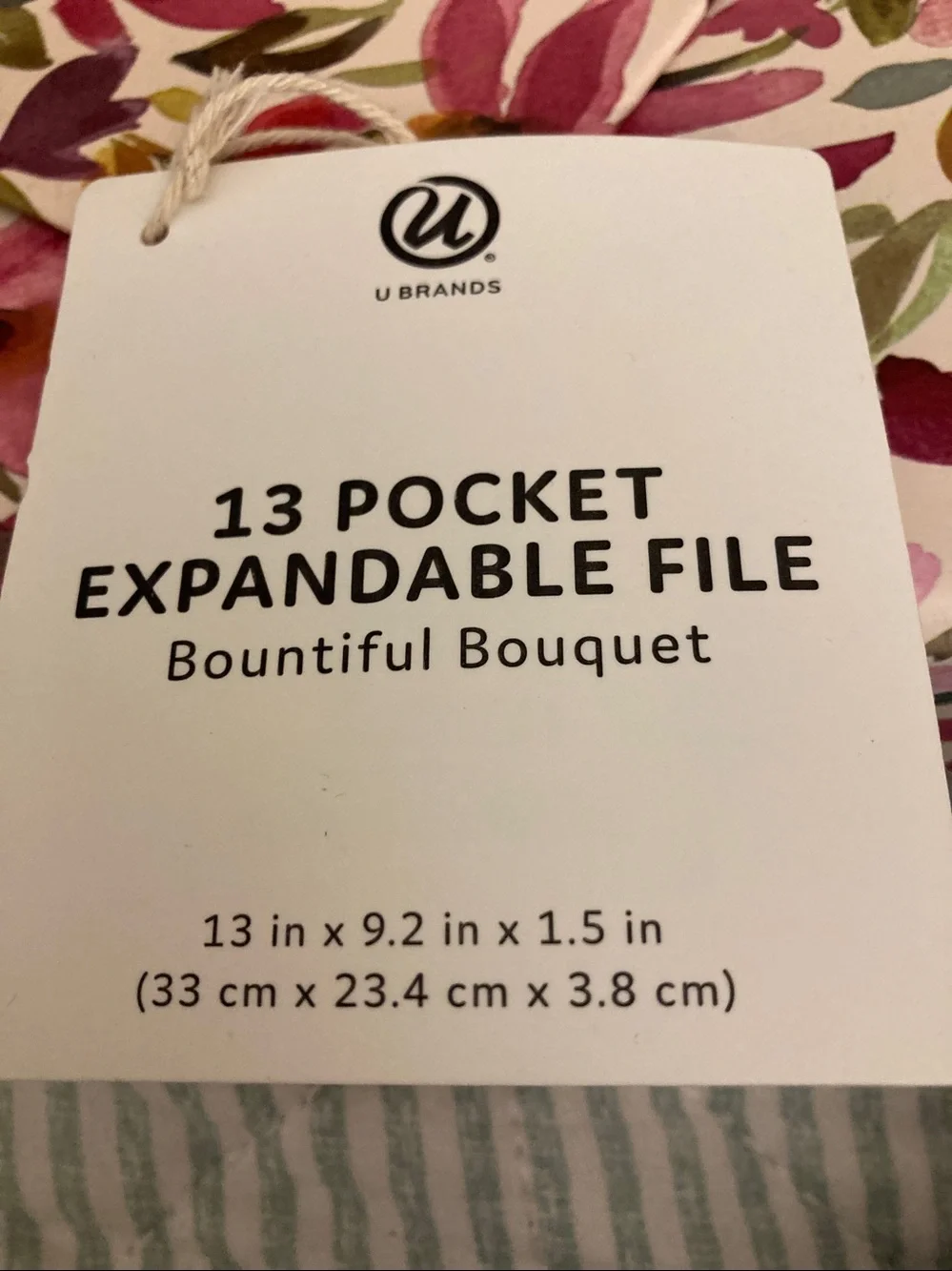 New U Brands 13 Pocket Expandable File 13 X 9.18 X1.47 Bountiful Bouquet
